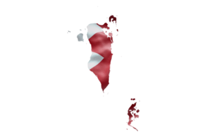 Bahrain map outline icon. PNG alpha channel. Country with national flag