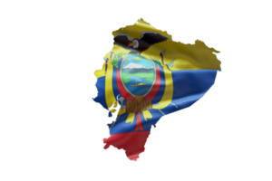 Ecuador map outline icon. PNG alpha channel. Country with national flag