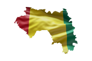 Guinea Karte Gliederung Symbol. png Alpha Kanal. Land mit National Flagge