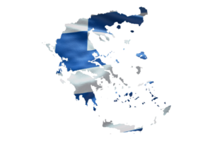 Greece map outline icon. PNG alpha channel. Country with national flag