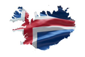 IJsland kaart schets icoon. PNG alpha kanaal. land met nationaal vlag