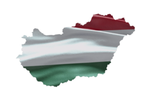 Hungary map outline icon. PNG alpha channel. Country with national flag