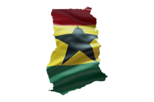 Ghana map outline icon. PNG alpha channel. Country with national flag