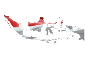 Indonesia map outline icon. PNG alpha channel. Country with national flag