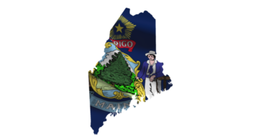 Maine carte contour png. Etat drapeau icône png