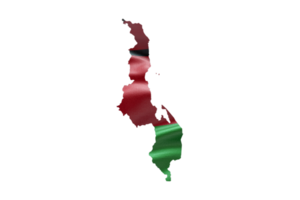 Malawi map outline icon. PNG alpha channel. Country with national flag