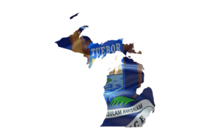 Michigan carte contour png. Etat drapeau icône png