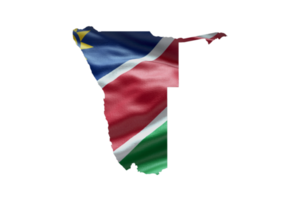 Namibia map outline icon. PNG alpha channel. Country with national flag