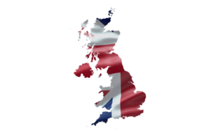 UK United Kingdom map outline icon. PNG alpha channel. Country with national flag