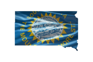 söder dakota stat Karta översikt ikon. png alfa kanal. USA stat flagga