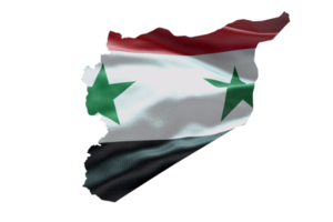 Syrien Karte Gliederung Symbol. png Alpha Kanal. Land mit National Flagge