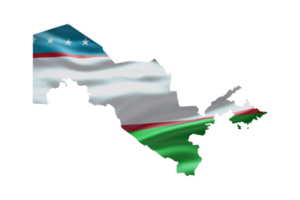 Uzbekistan map outline icon. PNG alpha channel. Country with national flag