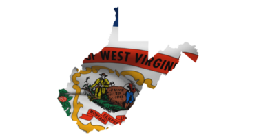 West Virginia state map outline icon. PNG alpha channel. USA State flag