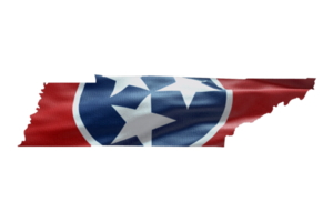 Tennessee state map outline icon. PNG alpha channel. USA State flag