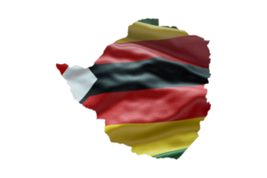 Zimbabwe map outline icon. PNG alpha channel. Country with national flag