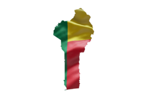 Benin map outline icon. PNG alpha channel. Country with national flag