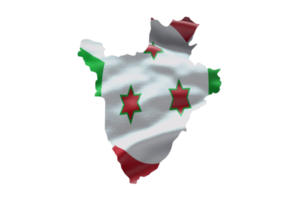 Burundi map outline icon. PNG alpha channel. Country with national flag