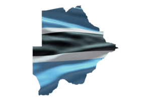 Botswana map outline icon. PNG alpha channel. Country with national flag