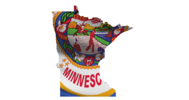 Minnesota map outline PNG. State flag icon png