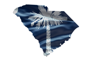 South Carolina state map outline icon. PNG alpha channel. USA State flag