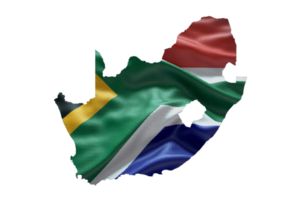 South Africa map outline icon. PNG alpha channel. Country with national flag