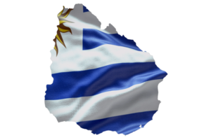 Uruguay Karte Gliederung Symbol. png Alpha Kanal. Land mit National Flagge