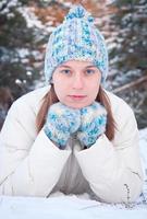 Woman winter portrait photo