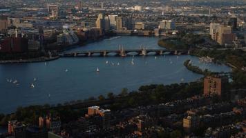 Boston skyline as seen from above video