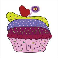 Cupcake, fairy cake. realistic vector icon set