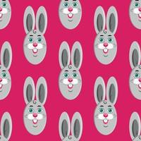 Easter bunny seamless pattern holiday animals background vector