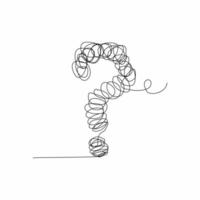 Continuous line drawing. Question mark white background vector