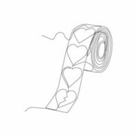 continuous line drawing of duct tape vector