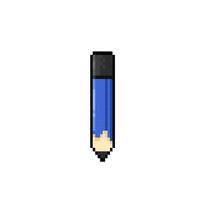 a single pencil in pixel art style vector