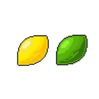 a lime with different color in pixel art style vector