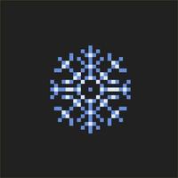 snow flake in pixel art style vector