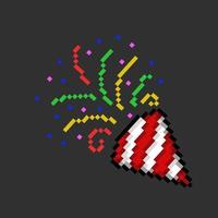 party sign in pixel art style vector