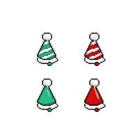 party hat with different color in pixel art style vector