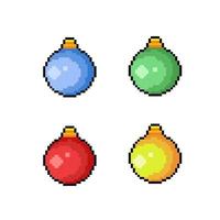 bulb collection with different color in pixel art style vector