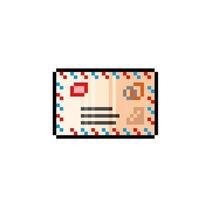 post mail in pixel art style vector