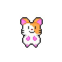 a hamster in pixel art style vector