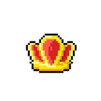 king's crown in pixel art style vector