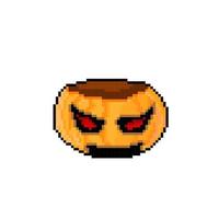 pumpkin candy bag in pixel art style vector