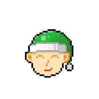 elf head in pixel art style vector