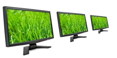 Monitors on white background photo