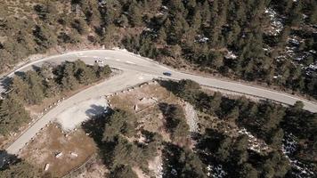 Aerial View Of A Road By The Mountains video