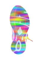 Beautiful rainbow shoe sole. Footprint in rainbow colors. photo