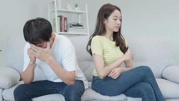 Divorce. Asian couples are desperate and disappointed after marriage. Husband and wife are sad, upset and frustrated after quarrels. distrust, love problems, betrayals. family problem, teenage love video