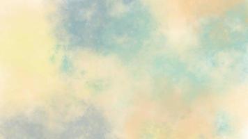 watercolor background painting with cloudy distressed texture. soft yellow beige lighting and gradient blue green colors. colorful background with watercolor stains and for design and decoration. photo