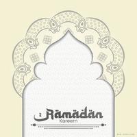 Ramadán kareem deseando diseño con producto espacio vector