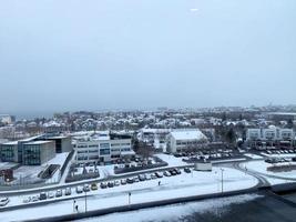 An aerial view of Reykjavik in Iceland photo